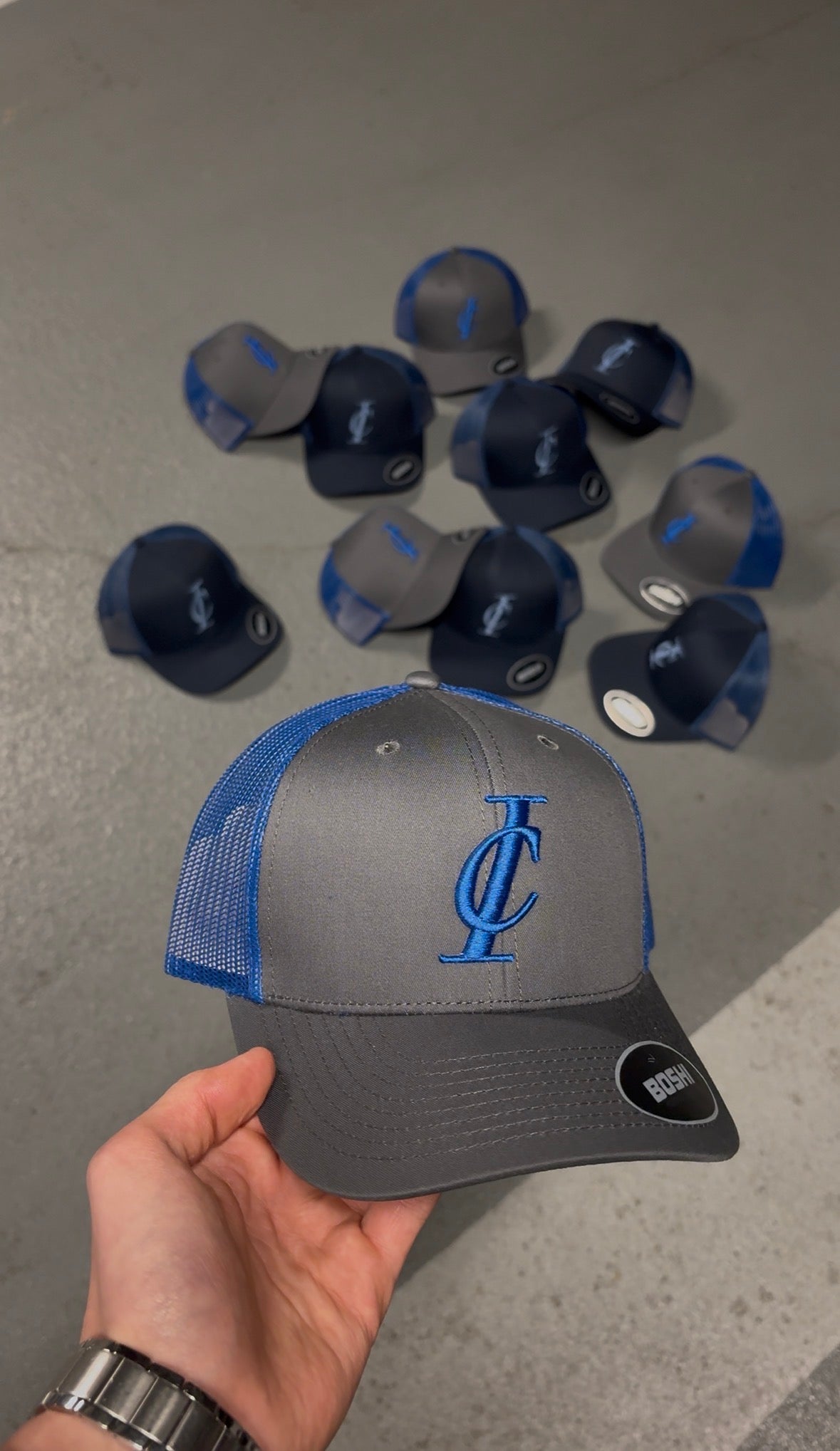 Cobalt Grey Logo Cap